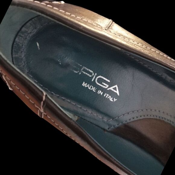 ⭐️ Via Spiga Italian Leather Kitten Heel Loafers w/ Crystal Horsebit sz 6.5M Blk - Picture 12 of 14